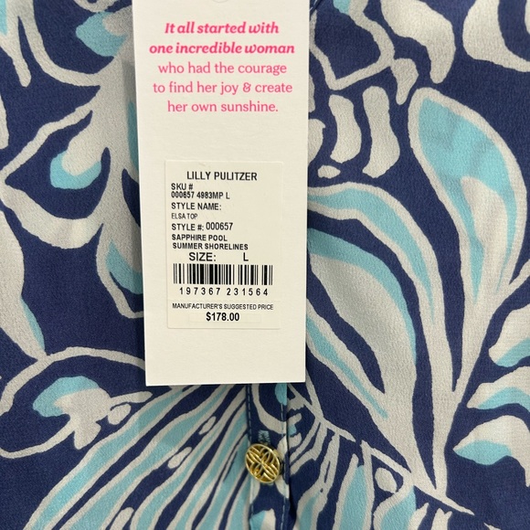 NWT Lilly Pulitzer Elsa Silk Top Sz L - Picture 3 of 3